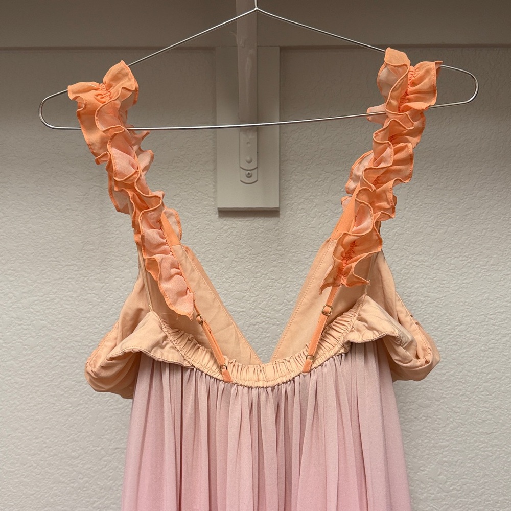 BHLDN Alivia V-Neck Ruffle Ombre Maxi Dress - Picture 6 of 9